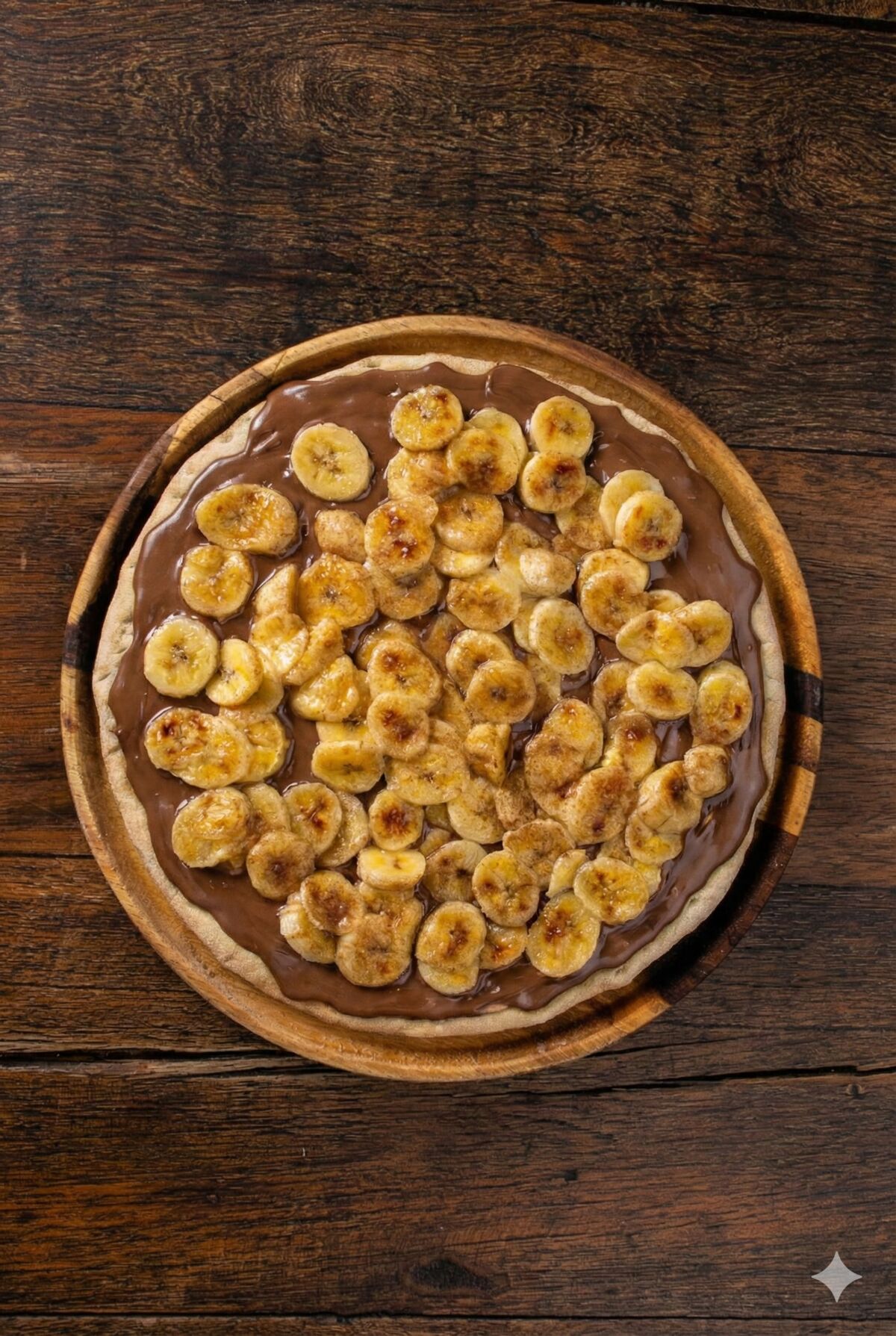 Pizza Suíça de chocolate cremoso com banana